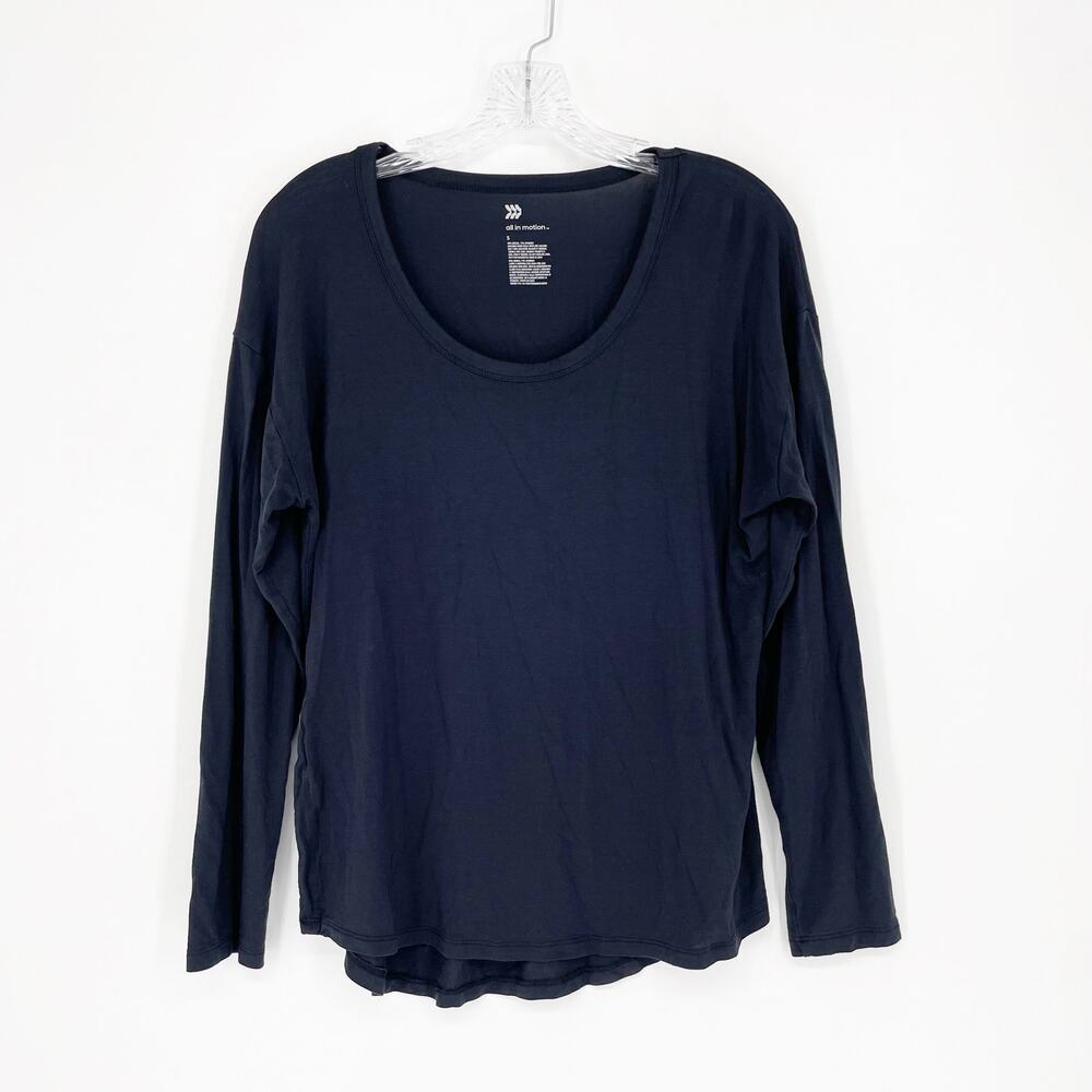 All In Motion Long Sleeve Black Top Size Small